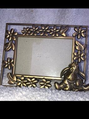 Winnie the Pooh Eeyore gold metal brass picture frame Walt Disney collectible